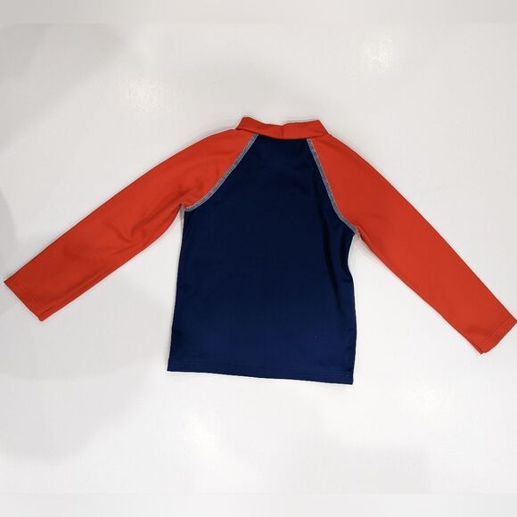 Baby Boden Mini blue red dinosaur swim rashguard toddler boy size 18 24 months - Picture 4 of 5